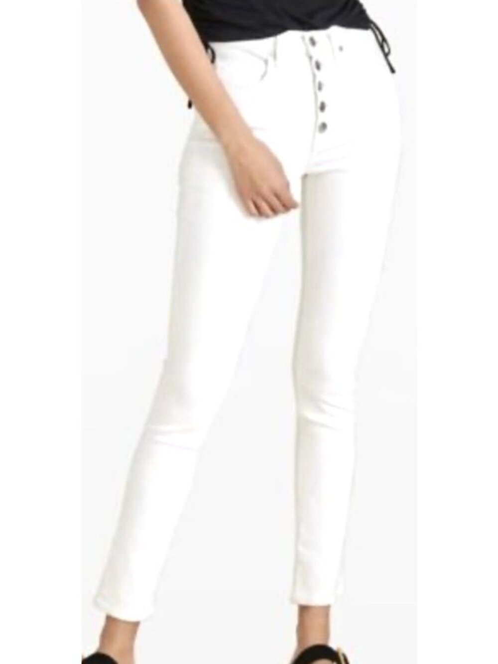 Veronica Beard Women's Sz 6 Carolyn Baby Boot High-Rise White Jeans Button Fly